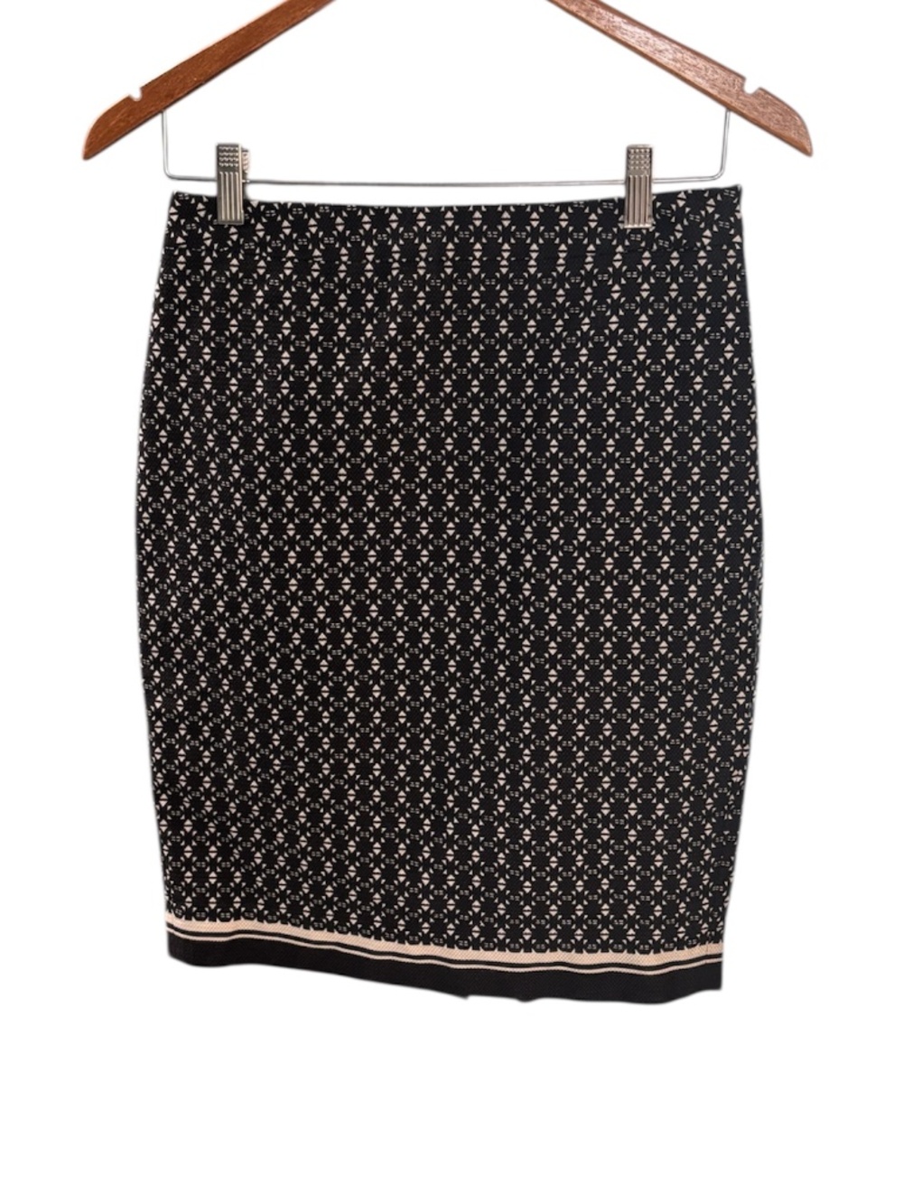 The Limited Pencil Skirt - Black/Cream Pattern Size 2